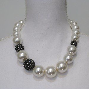 R.J. Graziano NWT Chunky Faux Pearl Crystal Choker
